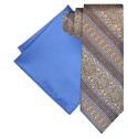 Men's Tapestry Stripe Tie & Pocket Square Set