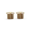 Wood Jasper Gemstone Yellow Gold Plated Sterling Silver Men Cufflinks