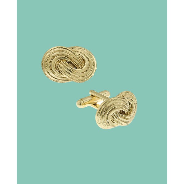 Jewelry 14K Gold-Plated Infinity Knot Cufflinks