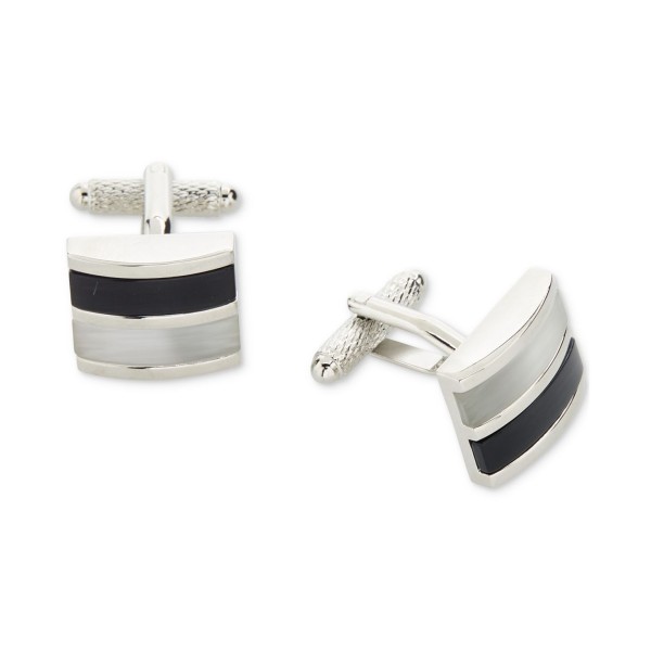 Men's Black Stripe Cufflinks