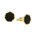 Jewelry 14K Gold-Plated Enamel Initial E Cufflinks