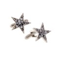 Jewelry Silver-Tone Crystal Star Cufflinks