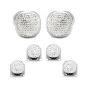 Men's Pave Cufflink and Stud Set