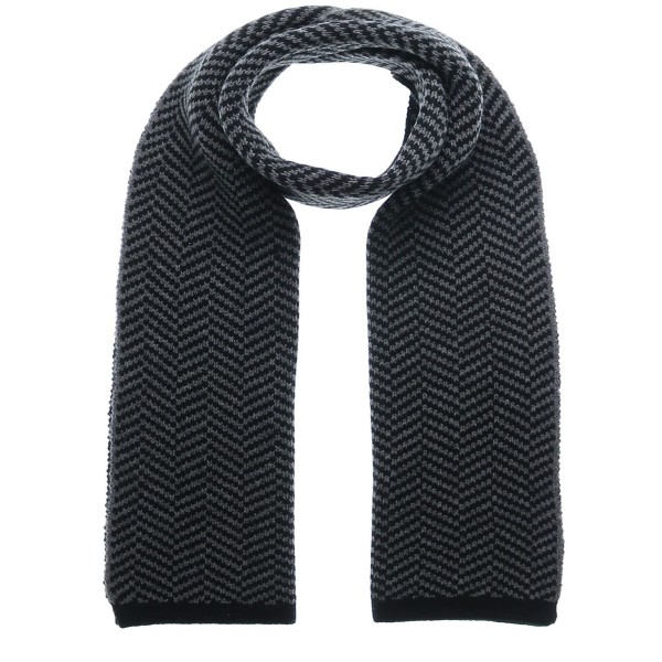 Men's Wool Blend Chevron Knit Scarf