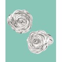 Men's Sterling Silver Rhodium Plated Rose Cufflinks