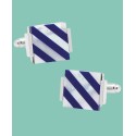 Floating Mother of Pearl Striped Cufflinks