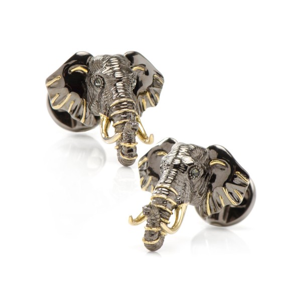 Men's 14K Gold Elephant Cufflinks