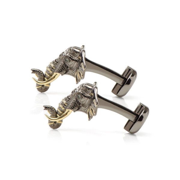 Men's 14K Gold Elephant Cufflinks