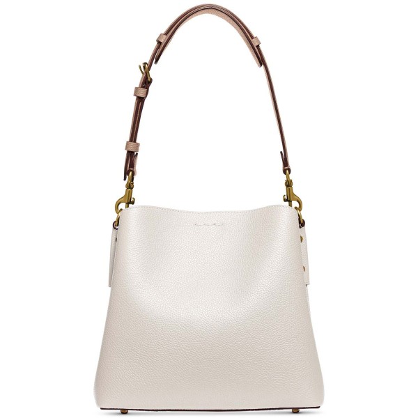 Pebble Leather Willow Bucket Bag with Convertible Straps