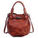 Women's Genuine Leather Pumpkin Bucket Bag