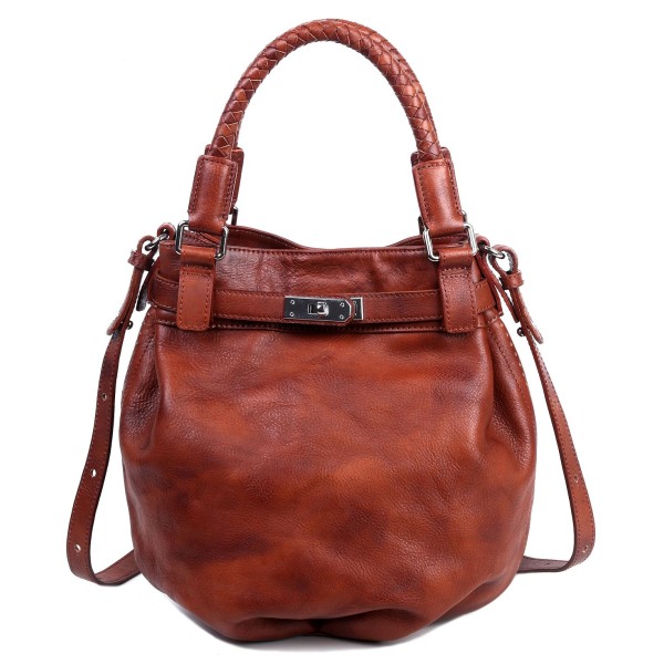 Women's Genuine Leather Pumpkin Bucket Bag